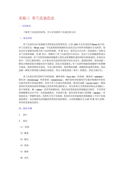 实验三 革兰氏染色法