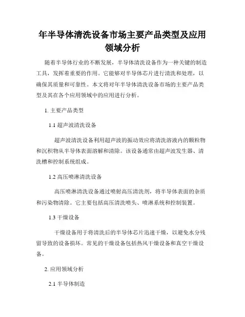 年半导体清洗设备市场主要产品类型及应用领域分析