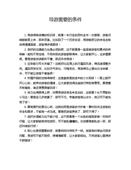 导游需要的条件