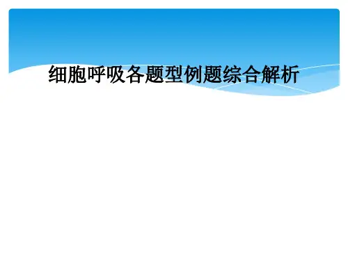 细胞呼吸各题型例题综合解析