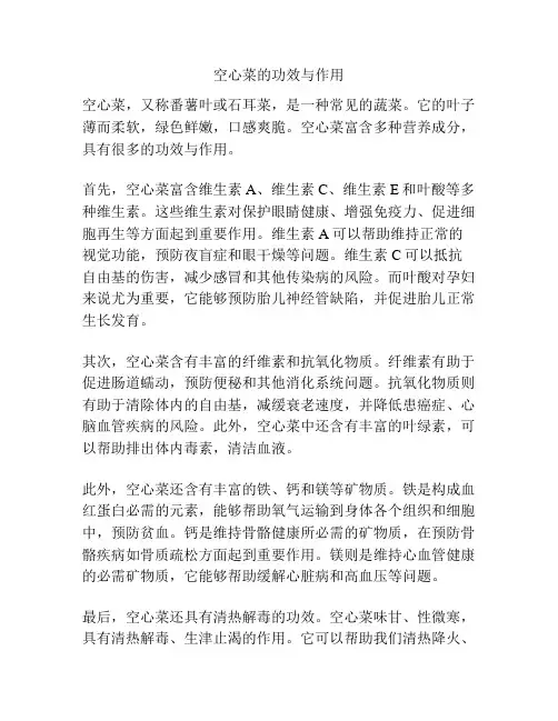 空心菜的功效与作用