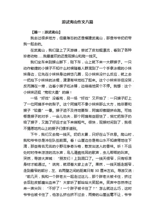 游武夷山作文八篇