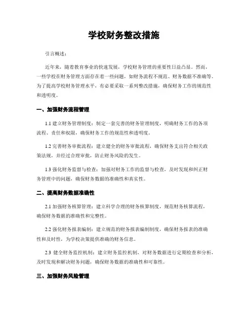 学校财务整改措施