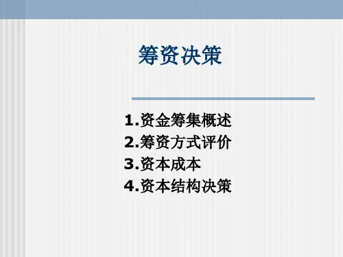 [经济学]筹资决策
