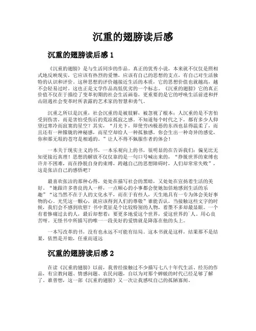 沉重的翅膀读后感