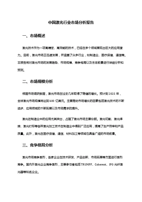 中国激光行业市场分析报告