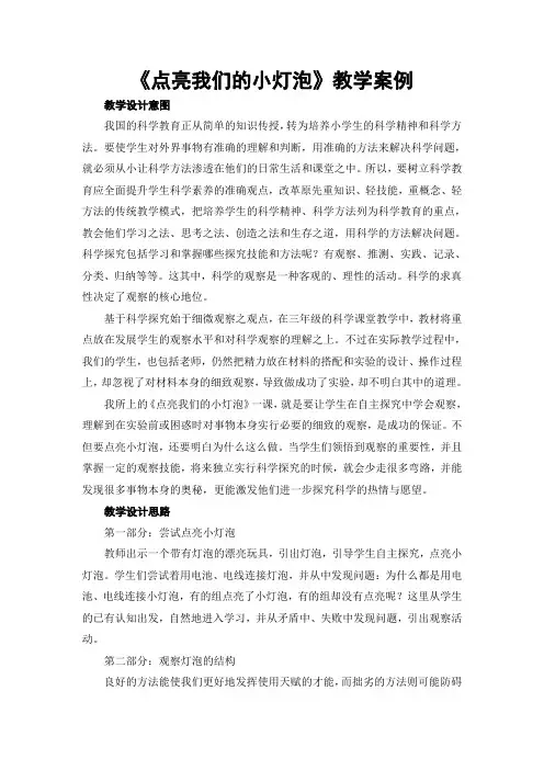 《点亮我们的小灯泡》教学案例