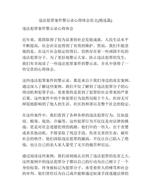 违法犯罪案件警示录心得体会范文(精选篇)