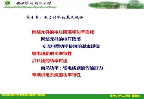 电分第10章_电力传输的基本概念