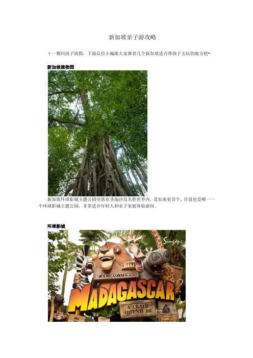 新加坡亲子游攻略