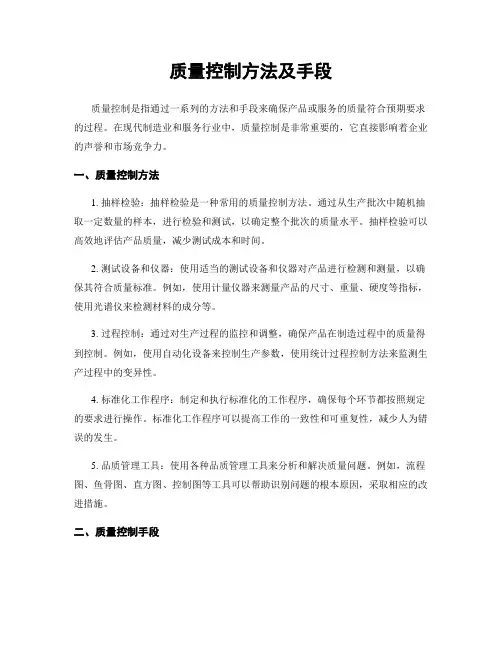 质量控制方法及手段