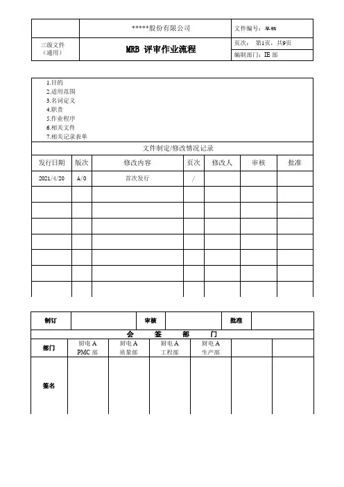 MRB评审流程