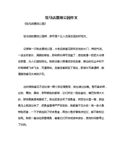 驻马店置地公园作文