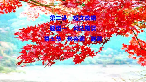 高考英语二轮总复习 第二讲 短文改错 题型一 词法错误 2.1.5 形容词 副词课件
