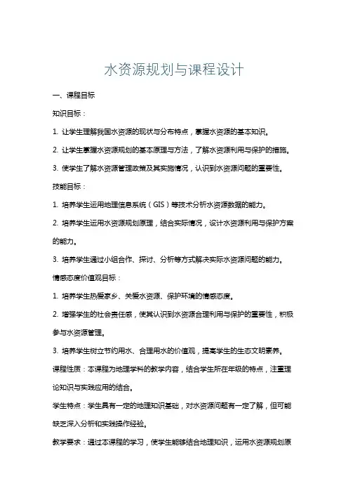 水资源规划与课程设计
