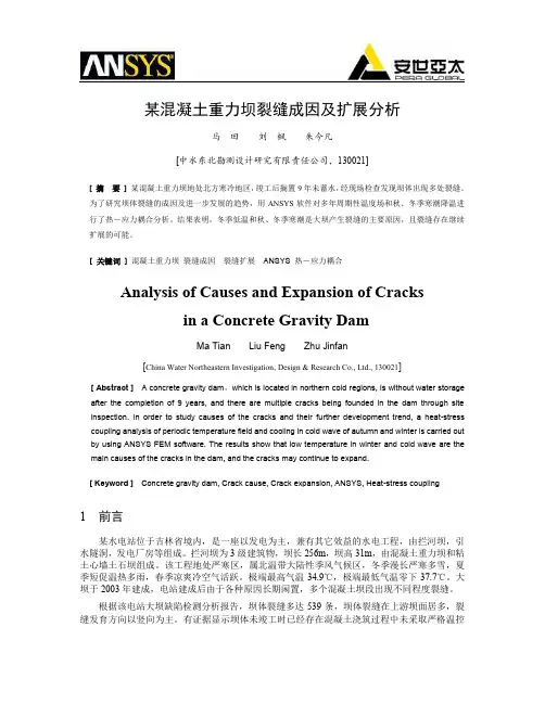 某混凝土重力坝裂缝成因及扩展分析