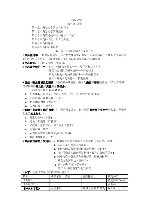 中药鉴定学笔记整理.doc
