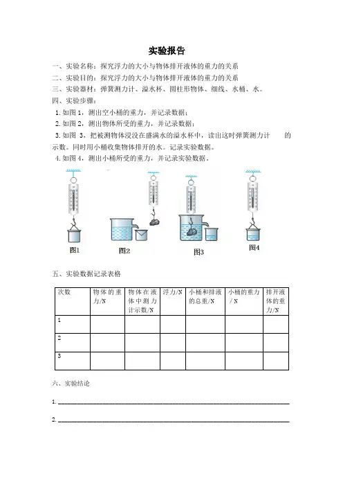 阿基米德原理实验报告
