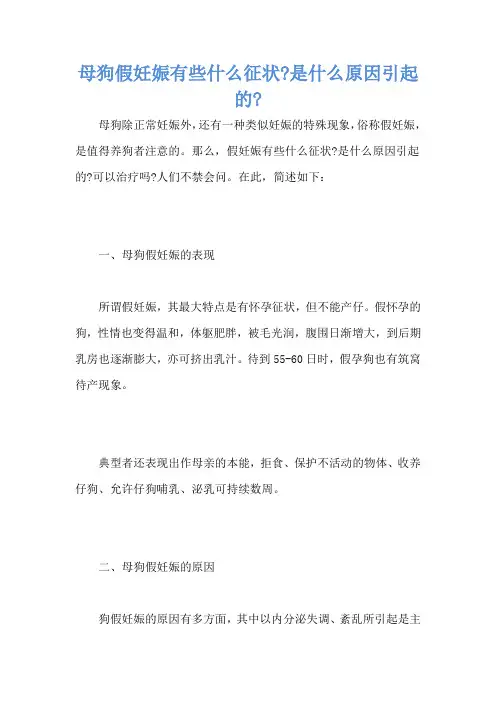 母狗假妊娠有些什么征状-是什么原因引起的-