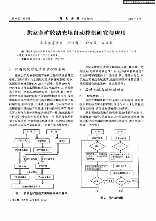 焦家金矿胶结充填自动控制研究与应用