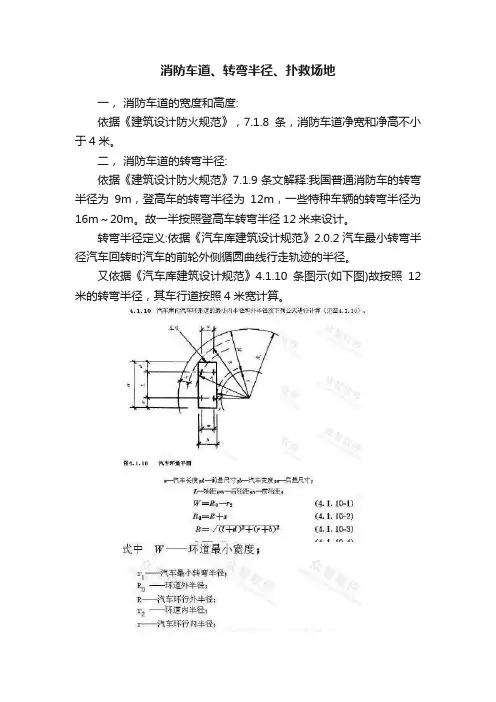 消防车道、转弯半径、扑救场地