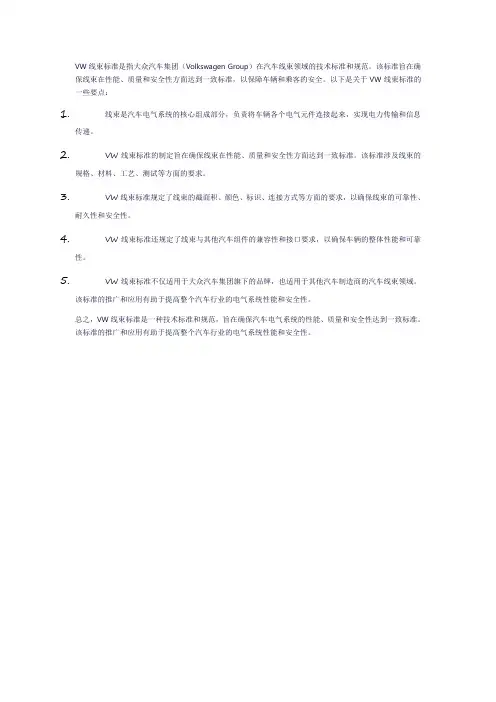 vw线束标准