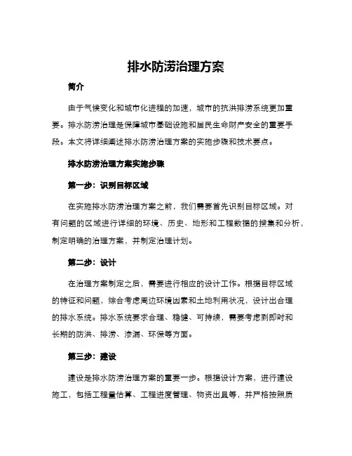 排水防涝治理方案