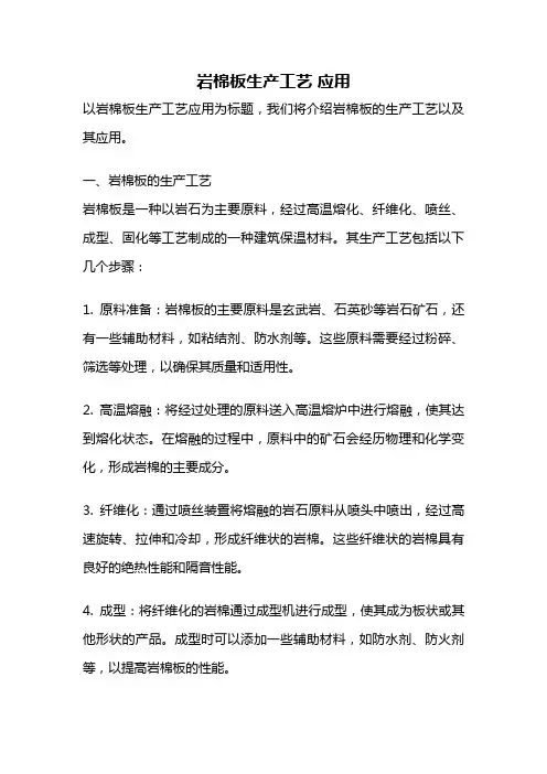 岩棉板生产工艺 应用