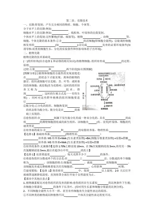 高中生物：第二章 克隆技术 (1)