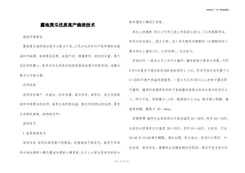 露地黄瓜优质高产栽培技术 