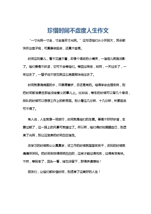 珍惜时间不虚度人生作文