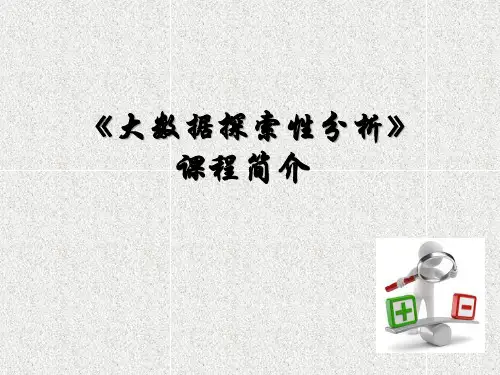 《大数据探索性分析》教学课件—第1章导论