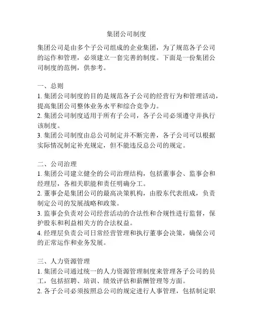 集团公司制度