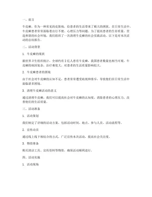 清理牛皮癣社会实践报告