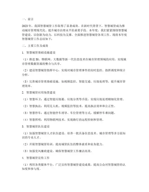 智慧城管年度总结范文