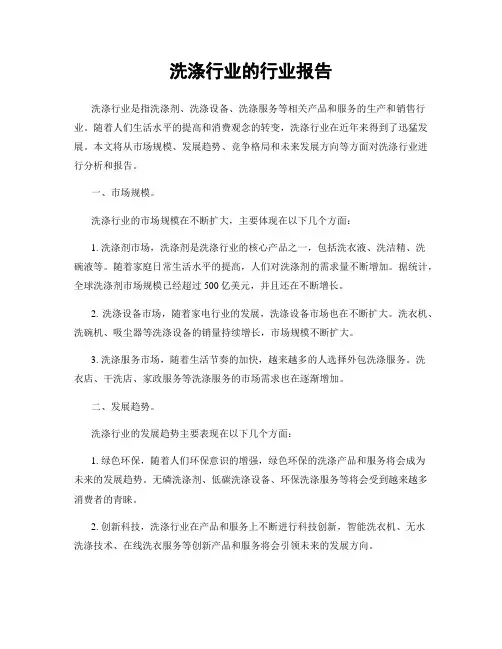 洗涤行业的行业报告