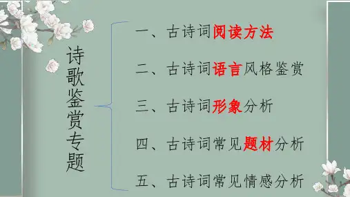 2024届高考语文复习：诗歌鉴赏之语言风格赏析课件