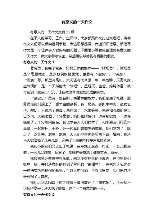 有意义的一天作文