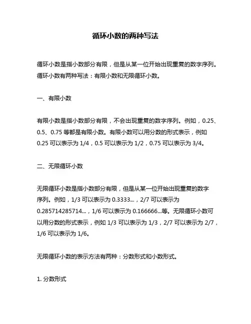 循环小数的两种写法