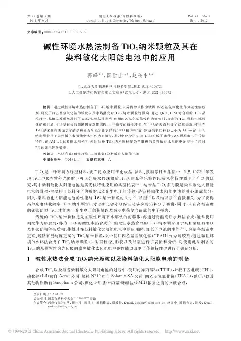 碱性环境水热法制备TiO_2纳米颗粒及其在染料敏化太阳能电池中的应用