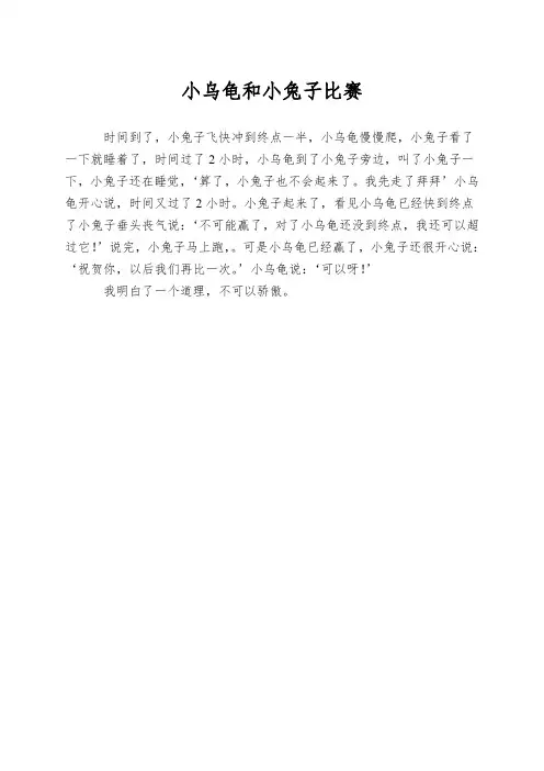 小乌龟和小兔子比赛