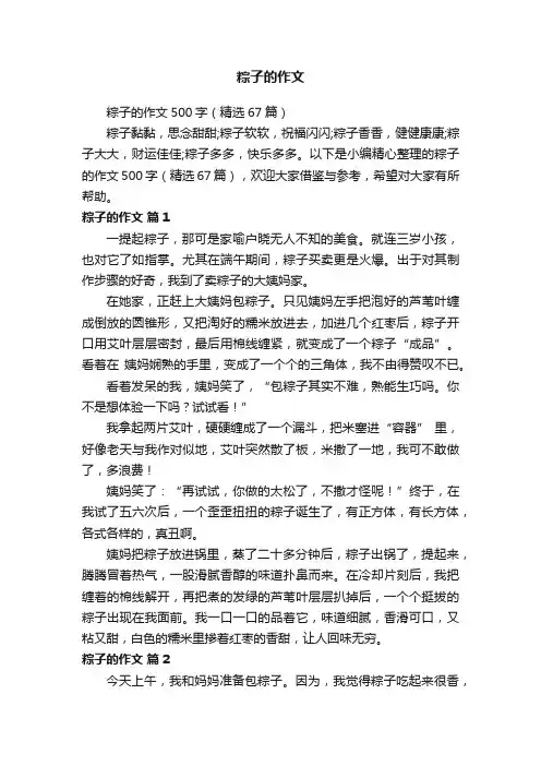 粽子的作文500字（精选67篇）