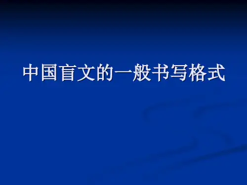 中国盲文的一般书写格式