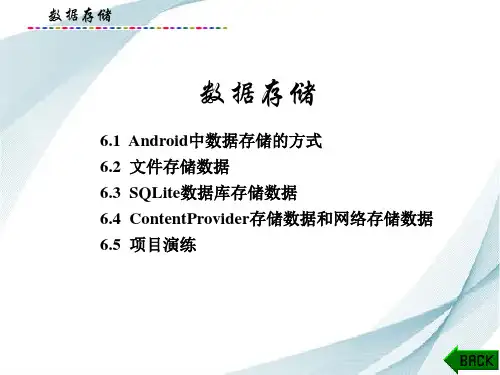 Android平台应用软件开发课件：数据存储