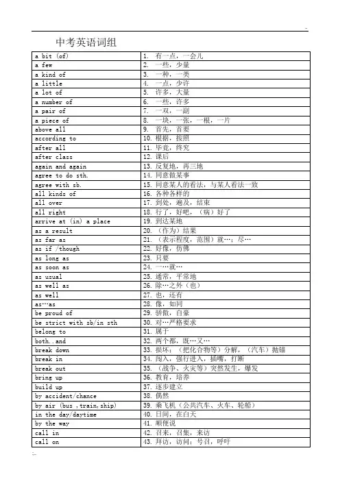 中考英语305词组(必备)