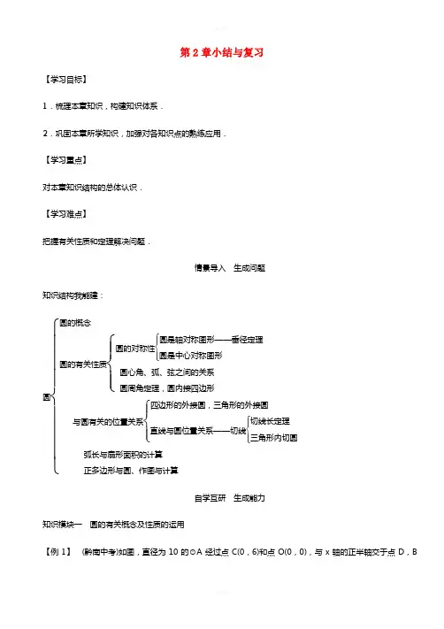 九年级数学下册 第2章 圆小结与复习学案 (新版)湘教版