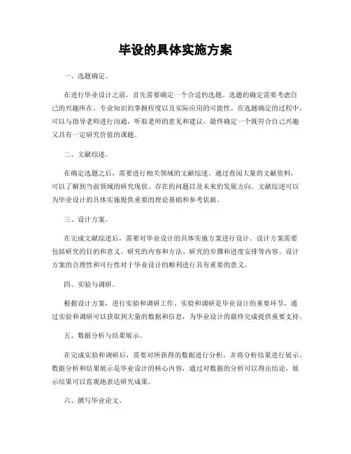毕设的具体实施方案