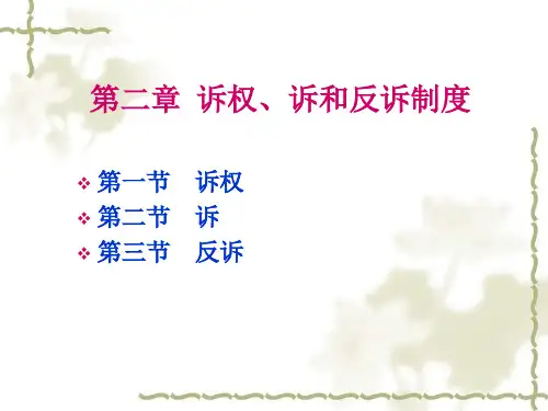 民事诉讼法课程第二章诉、诉权、反诉