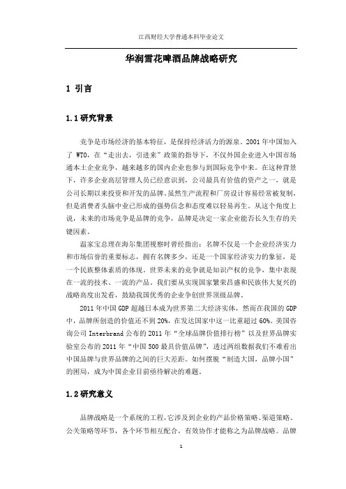 华润雪花啤酒品牌战略研究