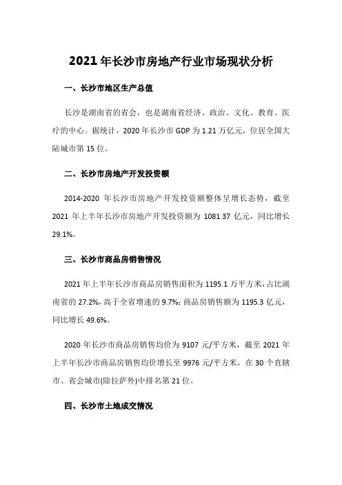 2021年长沙市房地产行业市场现状分析